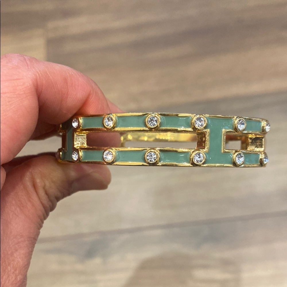J. Crew Green Enamel and Gold Bracelet